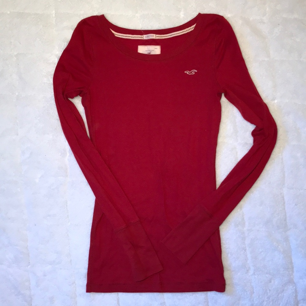 Hollister Burgundy Long Sleeve Top